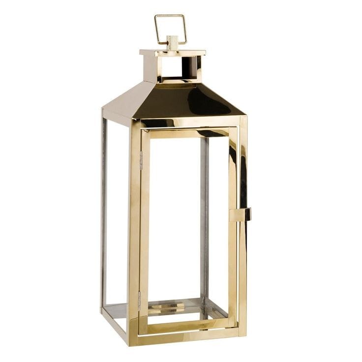 Gold Brass Glass Candle Lantern AH-118 Moradabad